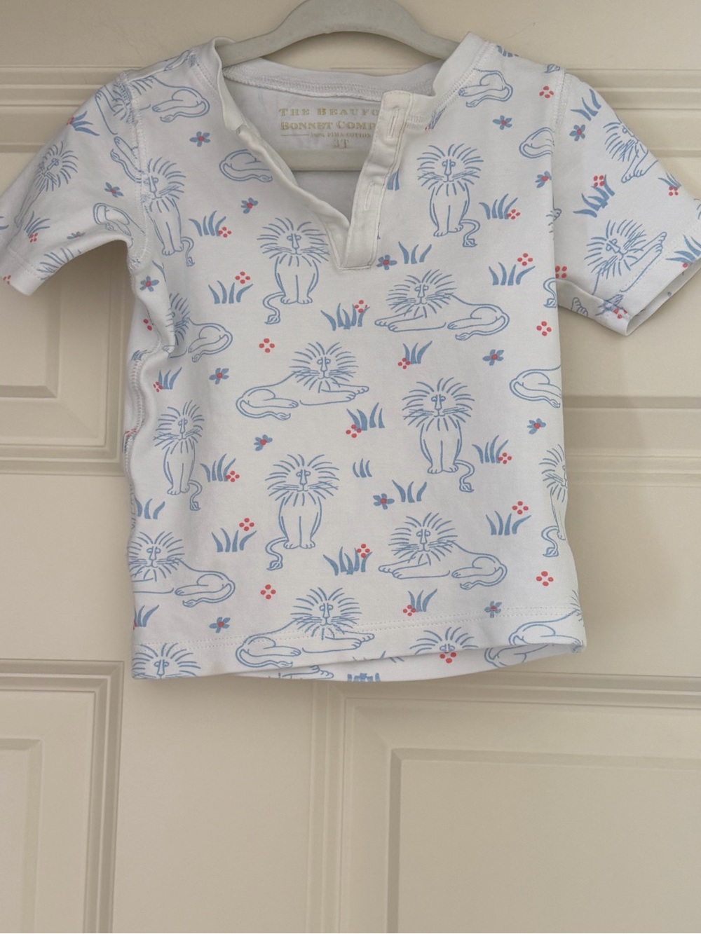The Beaufort Bonnet Company Lion Around Pajama Set | Color: Blue/White